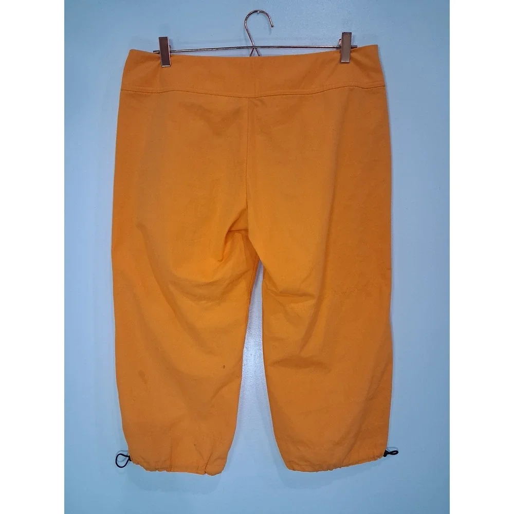 Nike Womens Orange Cargo Capri Pants Size L Cropped Hiking Utility Toggles
